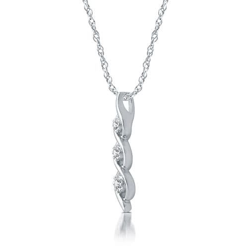 Then Now & Forever™ 1/10ct Diamond Sterling Silver 3Stone Pendant