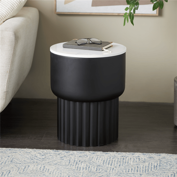 9th & Pike® Modern Black Metal Accent Table