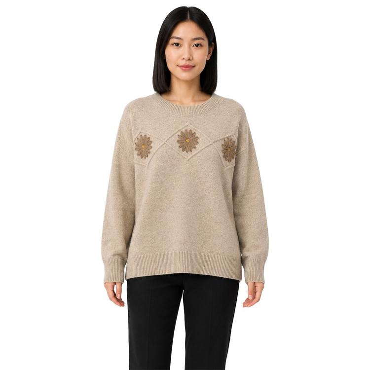 Womens Zac & Rachel Long Sleeve Daisy Floral Sweater