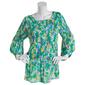 Womens Floral & Ivy 3/4 Sleeve Round Neck Floral Blouse - image 1