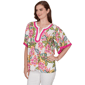 Petite Ruby Rd. Hothouse Florals Short Sleeve Tropical Blouse - image 3