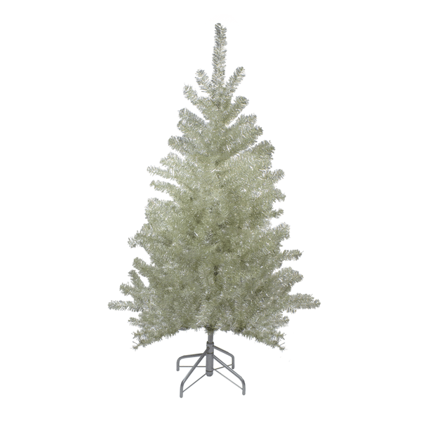 Northlight 4.5ft. Metallic Platinum Tinsel Christmas Tree