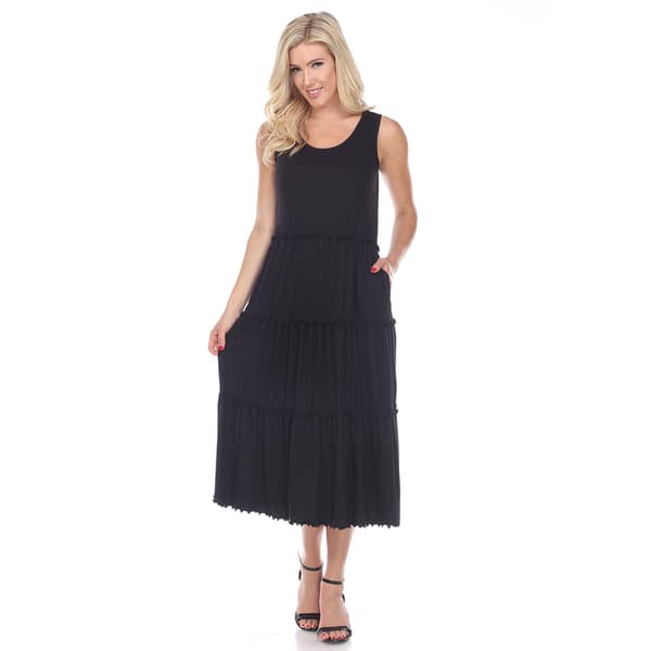 Womens White Mark Tiered Midi Dress - image 