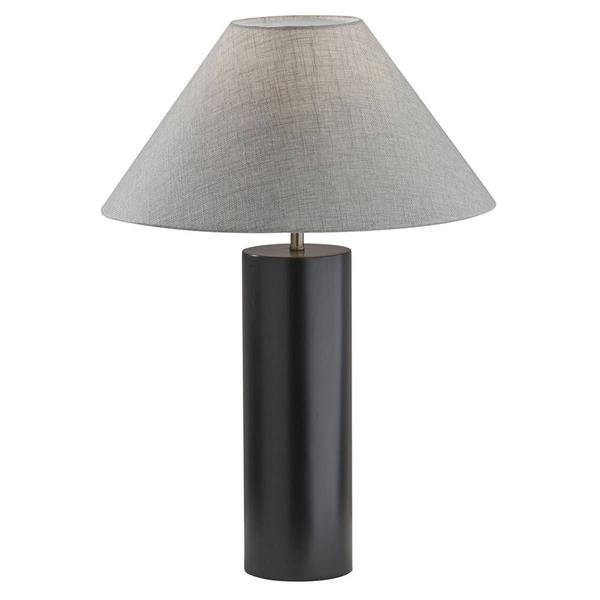 HomeRoots 25in. Canopy Black Wood Block Table Lamp