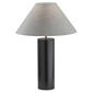 HomeRoots 25in. Canopy Black Wood Block Table Lamp - image 1
