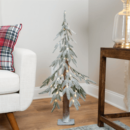 Northlight 3ft. Pre-Lit Flocked Alpine Artificial Christmas Tree