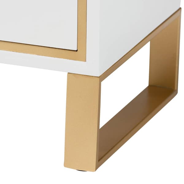 Baxton Studio Giolla Glam & Luxe White Wood 2-Drawer Nightstand