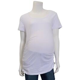 Womens Times Two Short Sleeve Side Ruched Maternity Tee