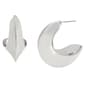 Steve Madden Vintage Silver C Hoop Earrings - image 1