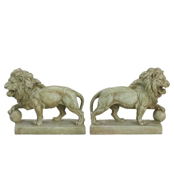 Northlight Seasonal Set-of-2 11.25in. Weathered Lion Statues