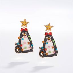 Twinkle Cat w/ Stars Earrings