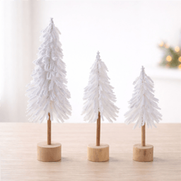 Melrose Flocked Pine Tree Tabletop Décor - Set of 3