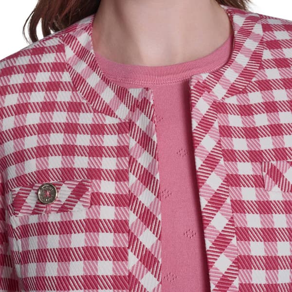 Womens Tommy Hilfiger Long Sleeve Open Front Gingham Blazer