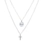 Inspirational Cross Duo Faith Cubic Zirconia Pendant - image 1