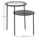 9th & Pike® Round Glass And Metal Layered Accent Table - Set Of 2 - image 4