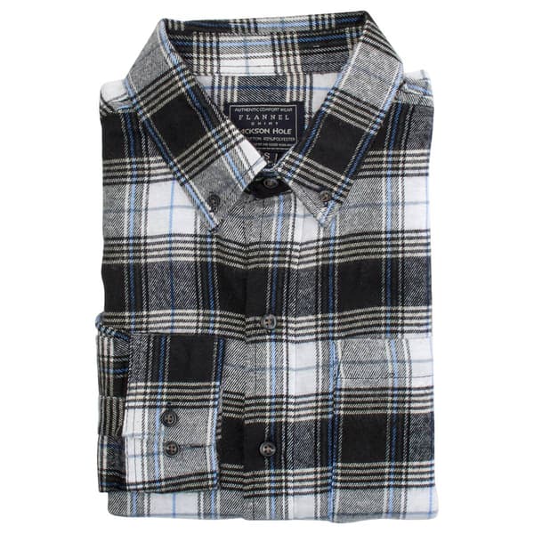 Mens Jackson Hole Flannel Shirt - Navy / Blue / White