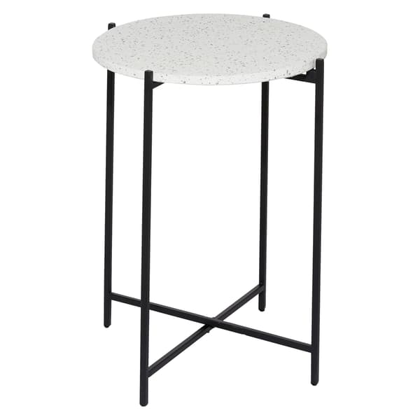 9th & Pike(R) Black Contemporary Terrazzo Accent Table
