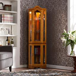 Southern Enterprises Lighted Corner Curio Cabinet