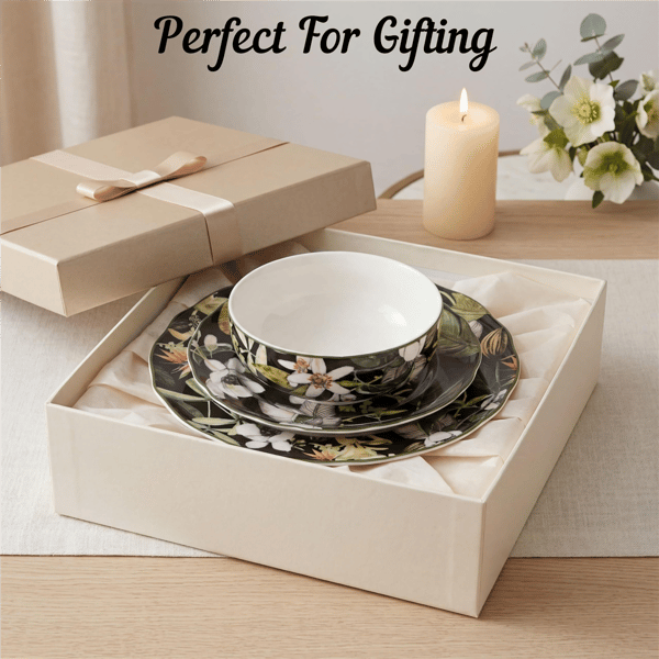 Borneo Black 12pc. Dinnerware Set