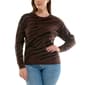 Womens Zac & Rachel Long Sleeve Zebra Crew Neck Sweater - image 1