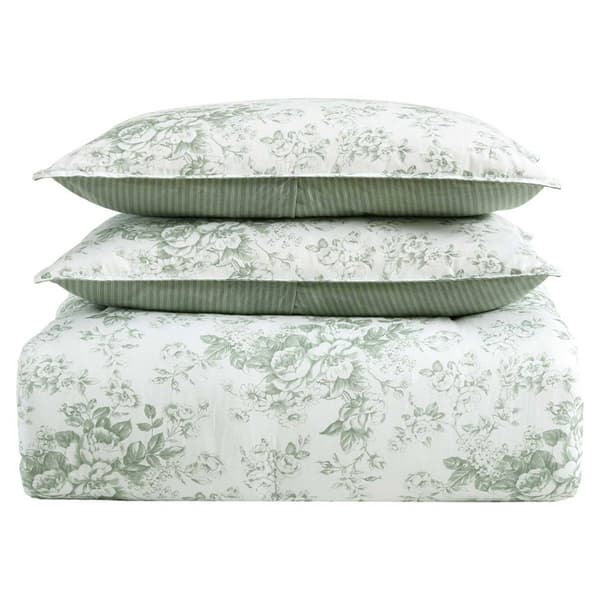 Laura Ashley Toile Delight Cotton Reversible Comforter Set