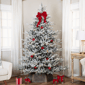 Northlight Real Touch™ 7.5ft. Pre-Lit Flock Teton Christmas Tree - image 1