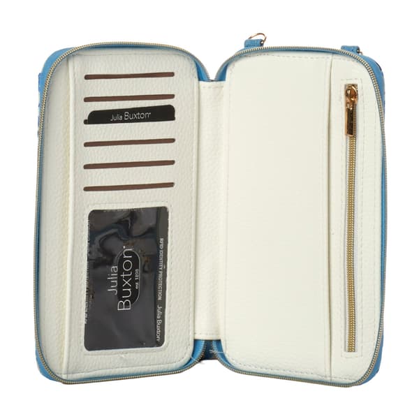 Womens Buxton Everywhere Floral Crossbody Wallet