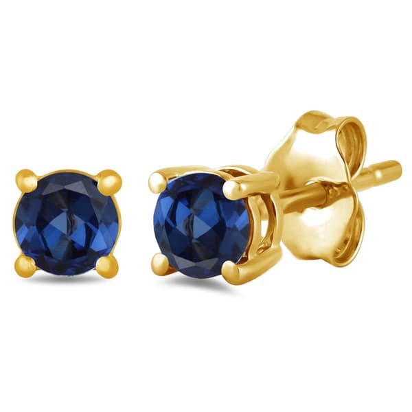 Gemstone Classics(tm) Gold Created Blue Sapphire Earrings