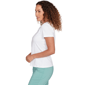 Womens Hearts of Palm Fresh Start Short Sleeve Split Neck Blouse - image 4