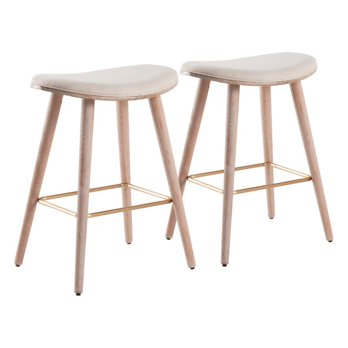 LumiSource Saddle Contemporary Counter Stools - Set of 2