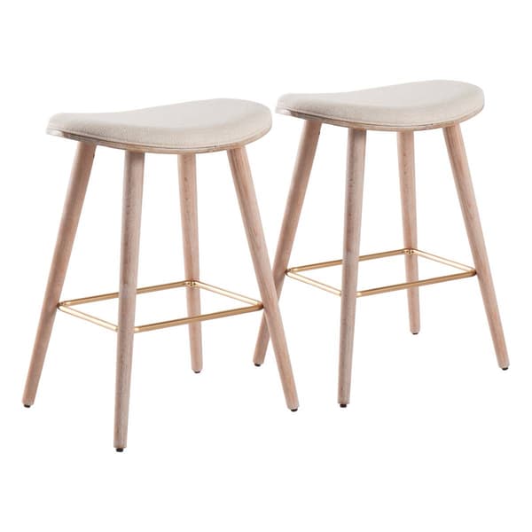 LumiSource Saddle Contemporary Counter Stools - Set of 2 - image 