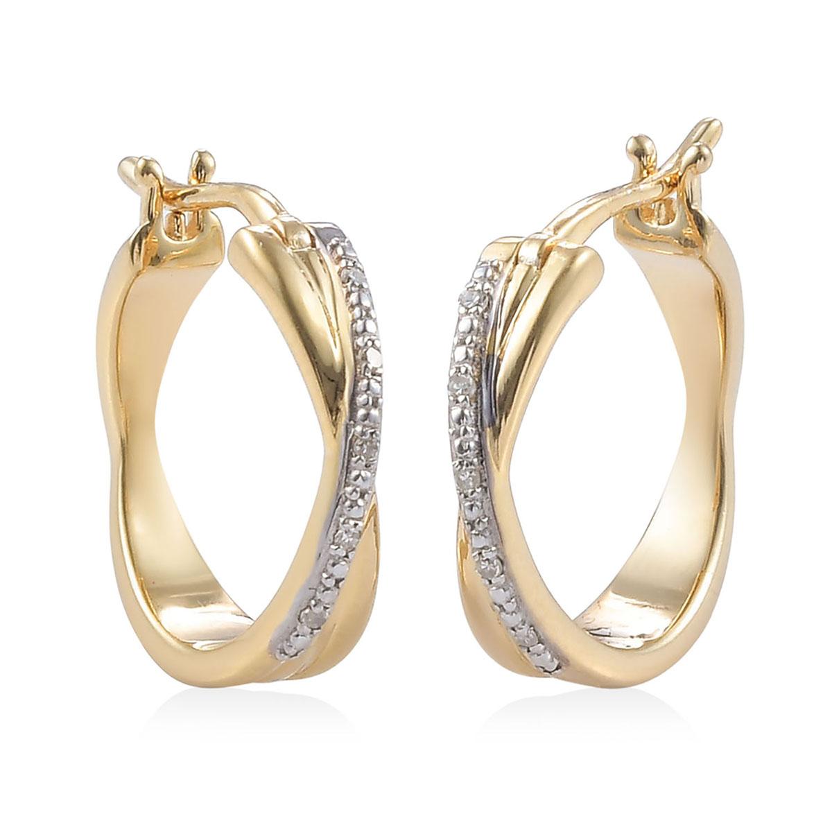 Diamond Classics™ 14kt. Gold White Diamond Hoop Earrings