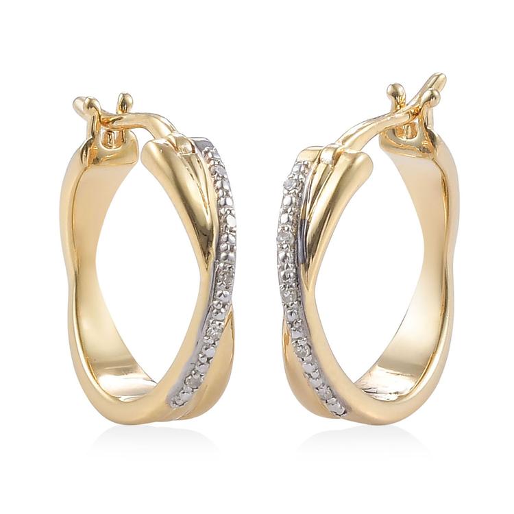 Diamond Classics(tm) 14kt. Gold White Diamond Hoop Earrings