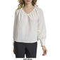 Womens Calvin Klein Long Sleeve V-Neck Windowpane Jacquard Blouse - image 3