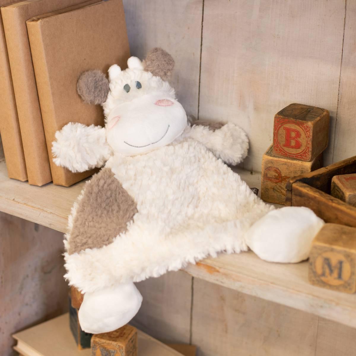 Demdaco Moozer Cow Rattle Blankie