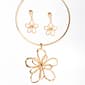 Ashley Cooper(tm) Collar Necklace with Hammered Flower & Earrings - image 1