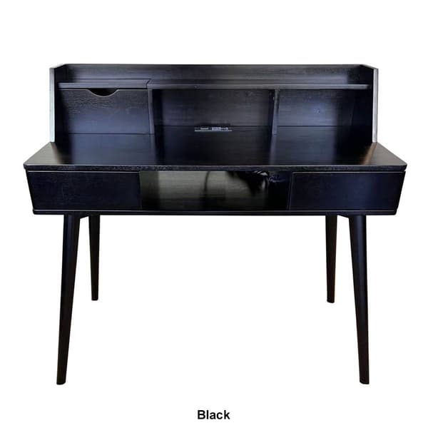 Casual Contemporary Living Solid Acacia Desk w/ Charging Station