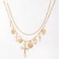 Ashley Gold-Tone Layered Chunky Chain Cross & Heart Necklace - image 1