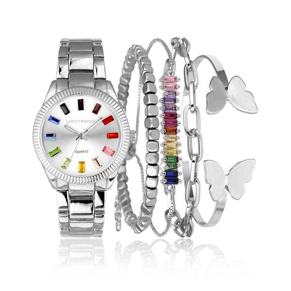 Lucky Brand Rainbow Baguettes &amp; Butterfly Watch Set - LW101SL - image 