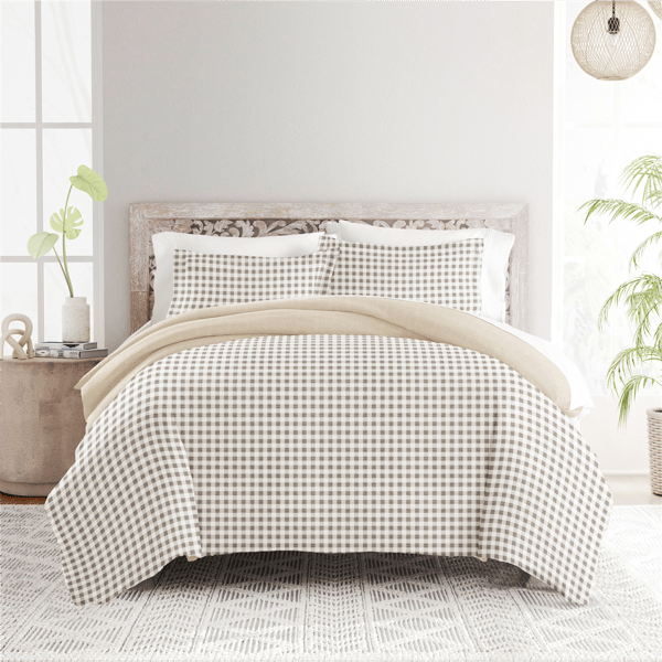 Soft Essentials Ultra Soft Gingham Reversible Duvet Cover Set