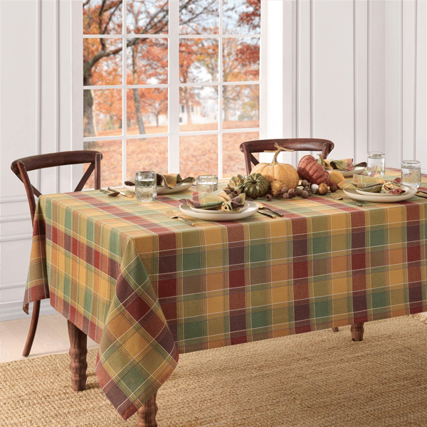 Threadmade Autumn Acres Plaid Tablecloth