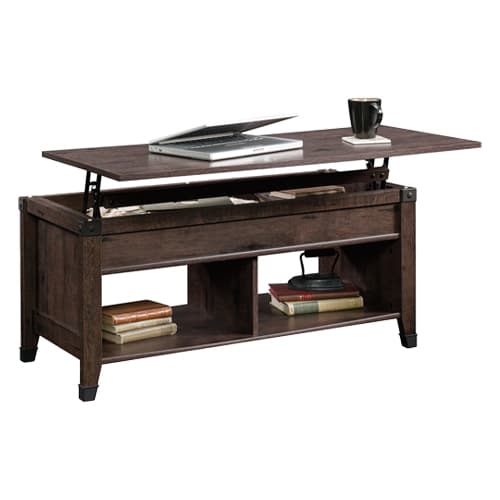 Sauder Carson Forge Lift Top Coffee Table - Coffee Oak