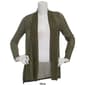 Womens Notations Long Sleeve Solid Perforated Open Cardigan - image 3