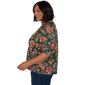 Plus Size Ruby Rd. Game of Luxe Elbow Sleeve Floral Vines Blouse - image 4