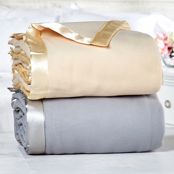 Satin Trim Polar Fleece Blanket - image 