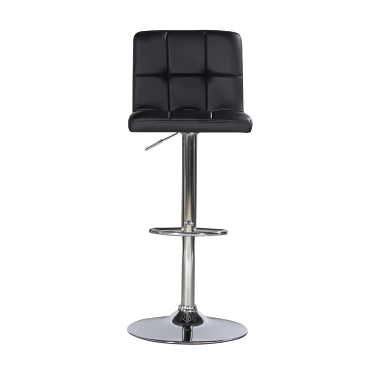 Linon Home Decor Brandt Black Faux Leather Adjustable Barstool