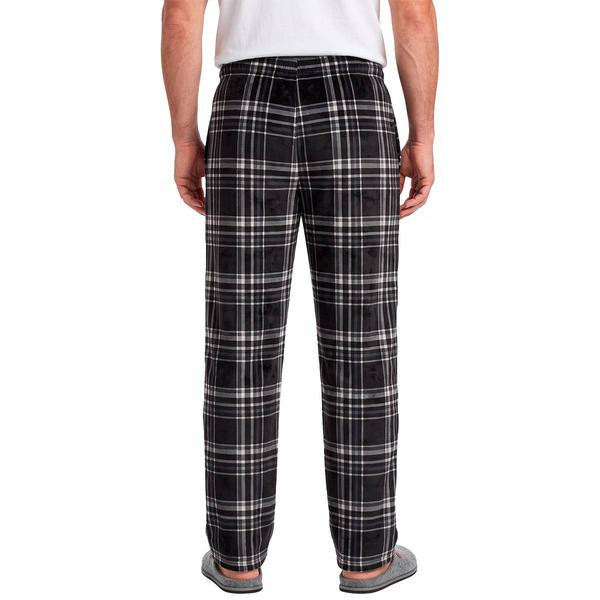 Mens Preswick & Moore® Plaid Silky Pajama Pants - Black/White