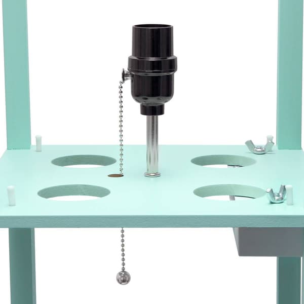 Simple Designs Floor Lamp Organizer Storage Shelf w/2 USB Ports