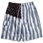 Young Mens SURFZONE&#40;R&#41; Photo Real Flag Swim Trunks - Black/White - image 1