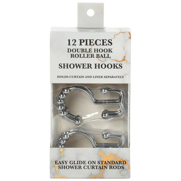Silver Lining Home Chrome Double Roller Shower Hooks - image 